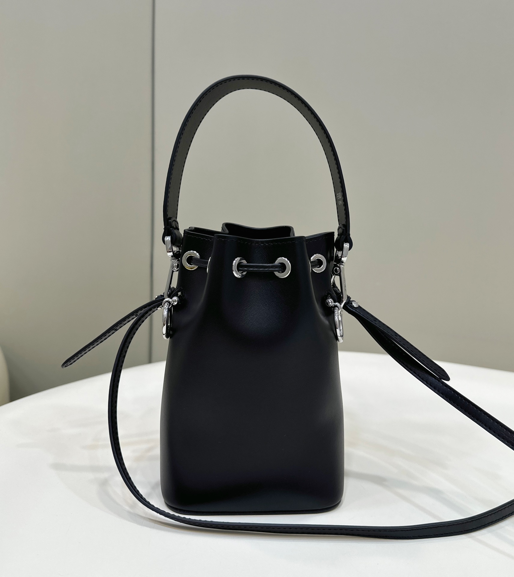 Fendi Mini Mon Tresor Leather Shoulder Bag Black